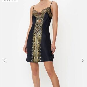 Camilla Australia Elegant Deep Blue and Gold Women's Dress